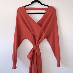 Burnt Orange Sweater Dress- S